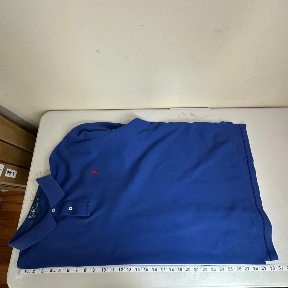 Polo Ralph Lauren Mens Polo Shirt Blue Red Pony XL Classic Preppy Cotton Golf